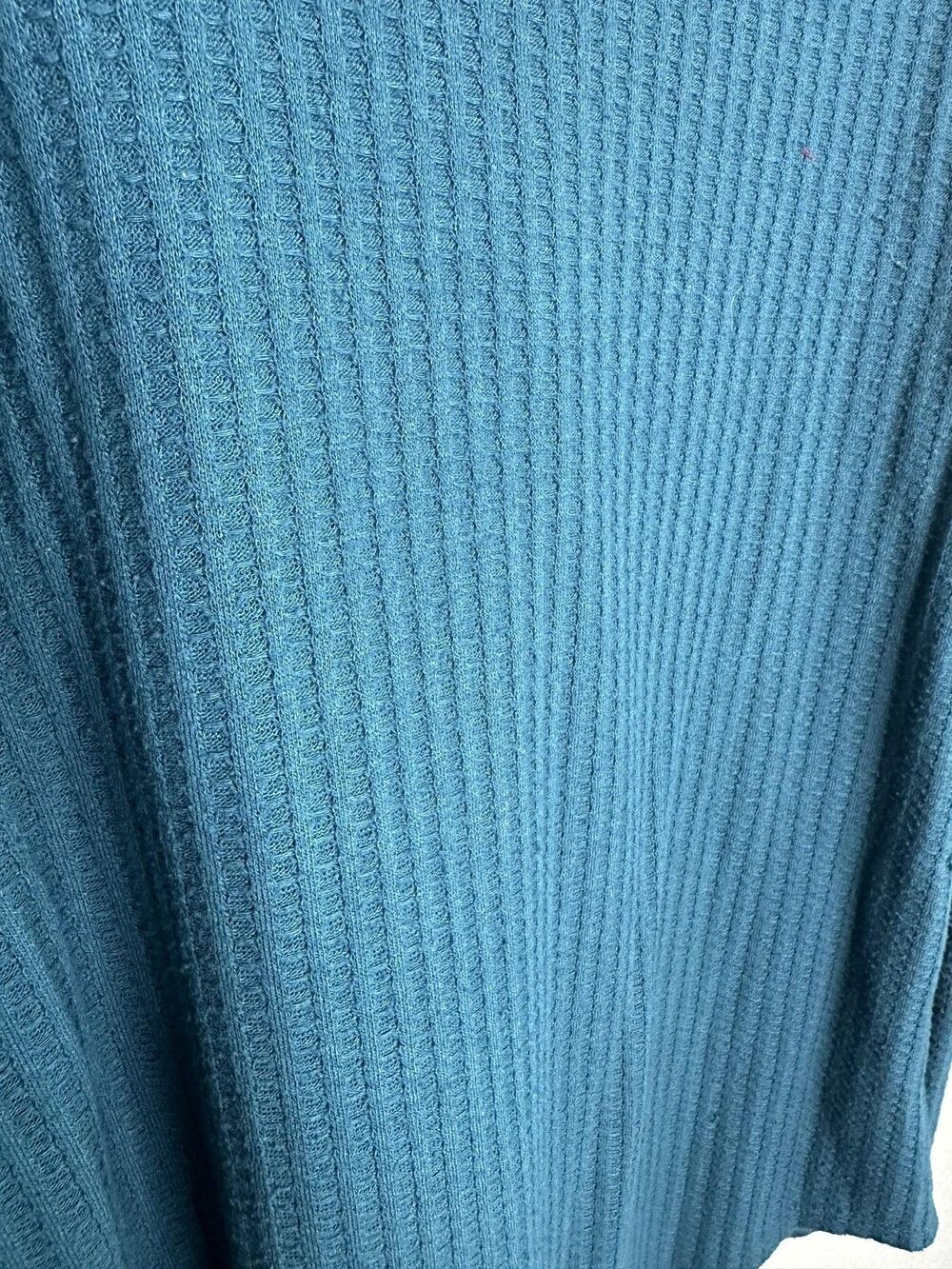 Chaser Womens Large Blue Ribbed Long Sleeve Shirt Button Cuff Stretch Casual Top - Picture 2 of 6